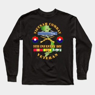 Vietnam Combat Infantry Veteran w 9th Inf Div SSI V1 Long Sleeve T-Shirt